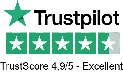 Note de 4.9 sur Trustpilot