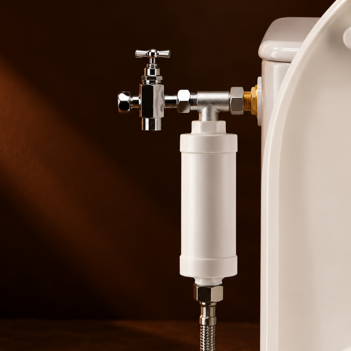 Robinet 3 voies en laiton (pour les arrivées d'eau rigide)