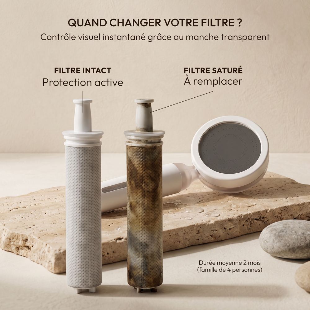 Pommeau de douche Filtrant + 3 Filtres