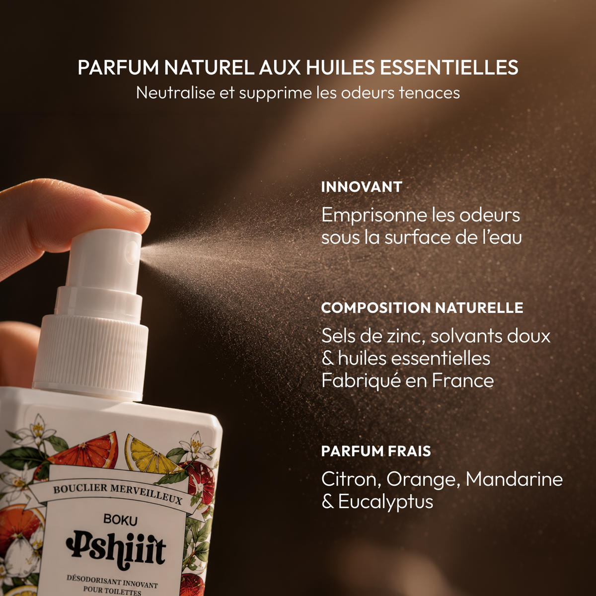 Pshiiit - Suppresseur d'odeurs de caca - Citron Orangé