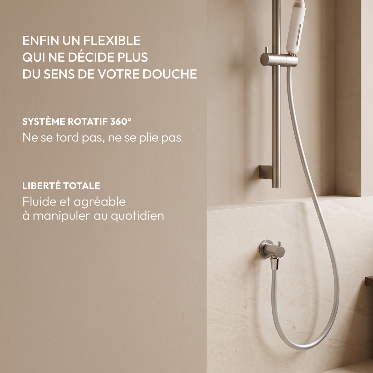 Flexible de douche anti-torsion