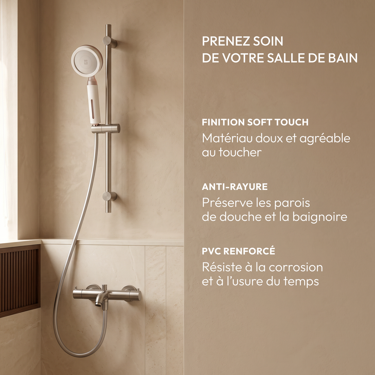 Flexible de douche anti-torsion
