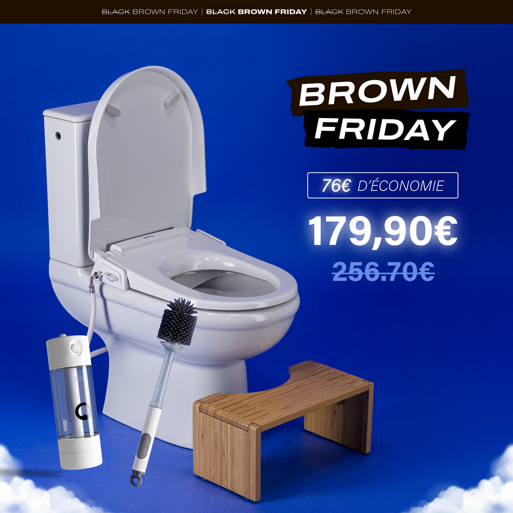 Pack de : Abattant + Mini BOKU+ Tabouret + Brosse de toilettes