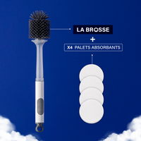Brosse de toilette BOKU + Pack de 4 palets absorbants